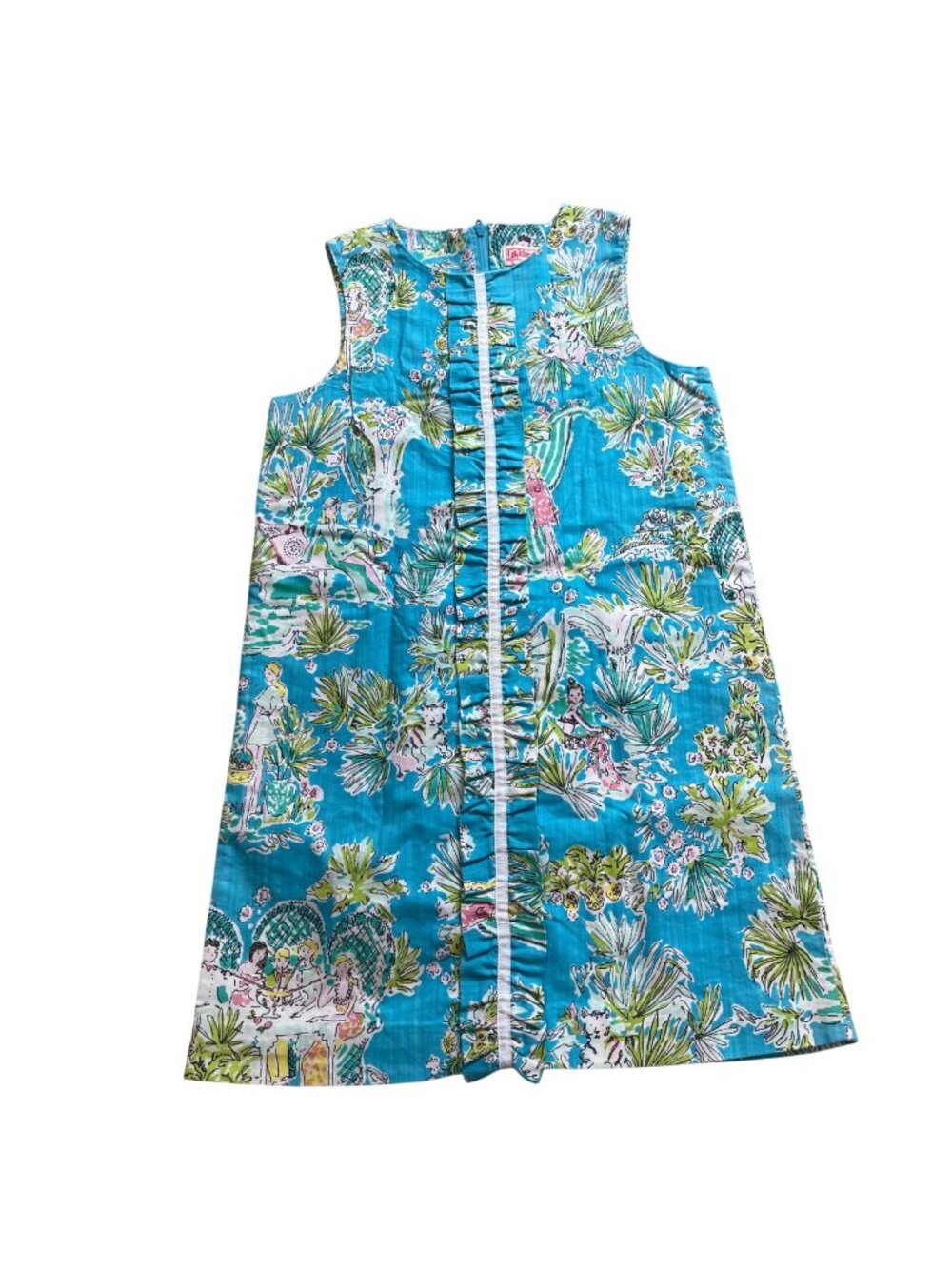 Lilly Pulitzer Originals Shift Dress Girls Size 14 Jungle Glam Toile Print Lined